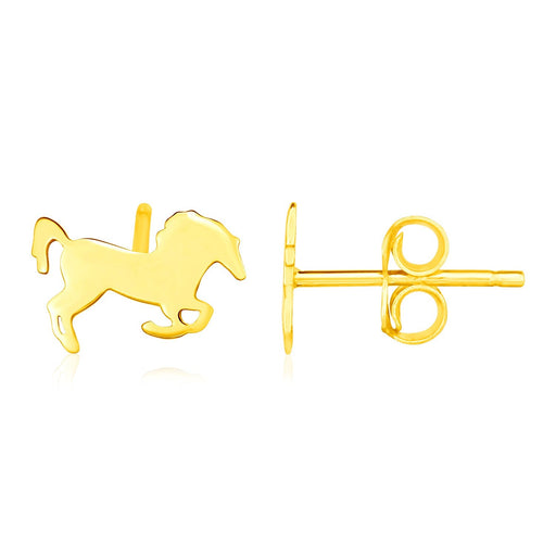 Bids.com 14K Yellow Gold Horse Earrings Earrings