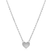 Bids.com 14k White Gold Polished Mini Heart Necklace Necklaces