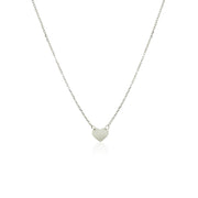 Bids.com 14k White Gold Polished Mini Heart Necklace Necklaces