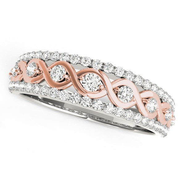 Bids.com 14k White And Rose Gold Infinity Diamond Band (3/8 cttw) Rings