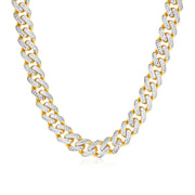 Bids.com 14k Two Tone Gold Miami Cuban Chain Necklace with White Pave Necklaces