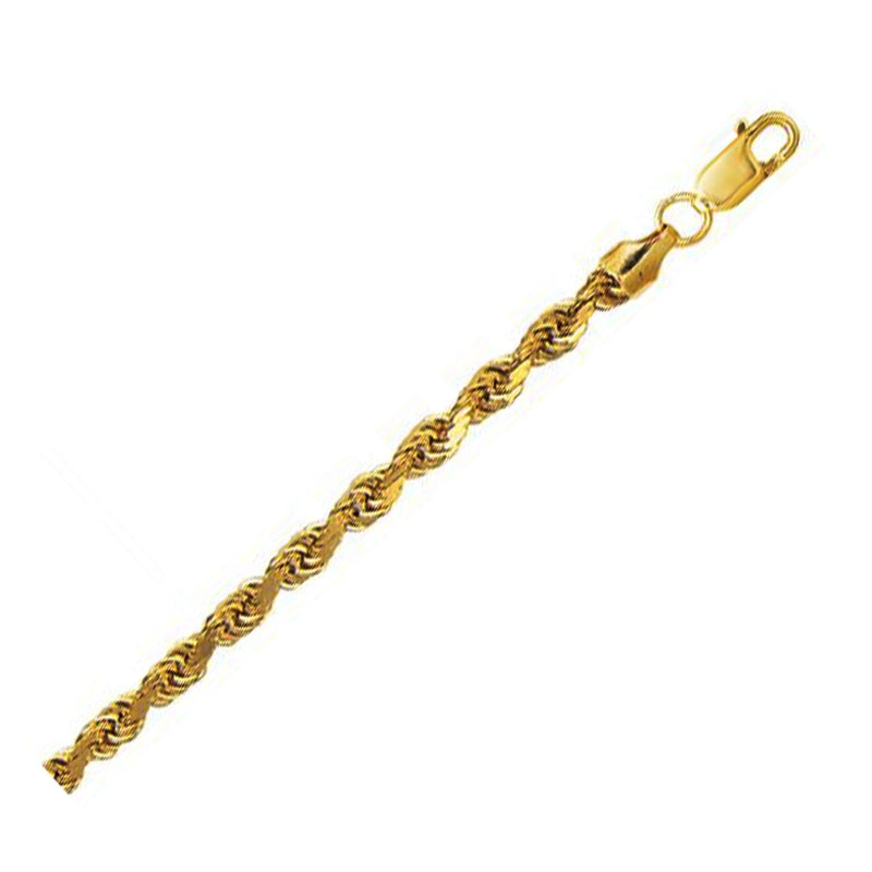 Bids.com 10K Yellow Gold Hollow Diamond Cut Rope Chain (5.00 mm) Necklaces