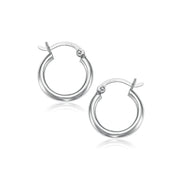 Bids.com 10k White Gold Polished Hoop Earrings (15 mm) Earrings