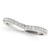 Bids.com 14k White Gold Curvy Style Pave Set Diamond Wedding Band (1/5 cttw) Rings