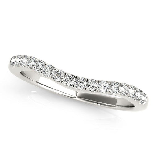 Bids.com 14k White Gold Curvy Style Pave Set Diamond Wedding Band (1/5 cttw) Rings