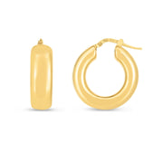 Bids.com 14k Yellow Gold Medium Puffy Hoops Earrings