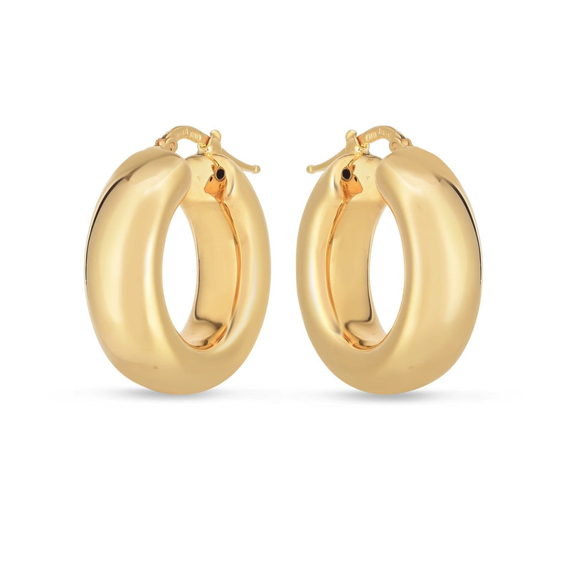 Bids.com 14k Yellow Gold Medium Puffy Hoops Earrings