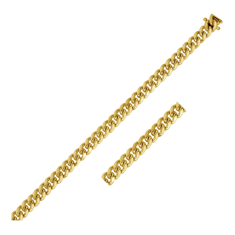 Bids.com 5.0mm 14k Yellow Gold Classic Miami Cuban Solid Chain Necklaces