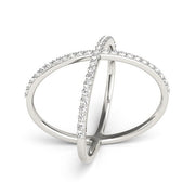Bids.com 14k White Gold X Style Thin Ring with Diamonds (1/2 cttw) Rings
