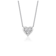 Bids.com Diamond Heart Design Pendant in 14k White Gold Necklaces
