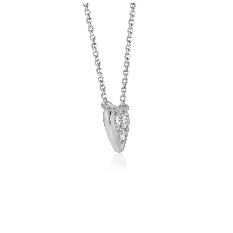 Bids.com Diamond Heart Design Pendant in 14k White Gold Necklaces