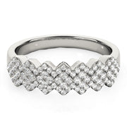 Bids.com Diamond Studded Wide Multi-Diagonal Pattern Ring in 14k White Gold (5/8 cttw) Rings