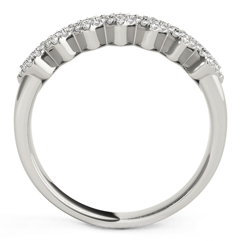 Bids.com Diamond Studded Wide Multi-Diagonal Pattern Ring in 14k White Gold (5/8 cttw) Rings