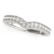 Bids.com 14k White Gold Bead Border Curved Diamond Wedding Band (1/4 cttw) Rings
