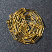 Bids.com 14k Yellow Gold Textured Paperclip Chain (3.5mm) Necklaces
