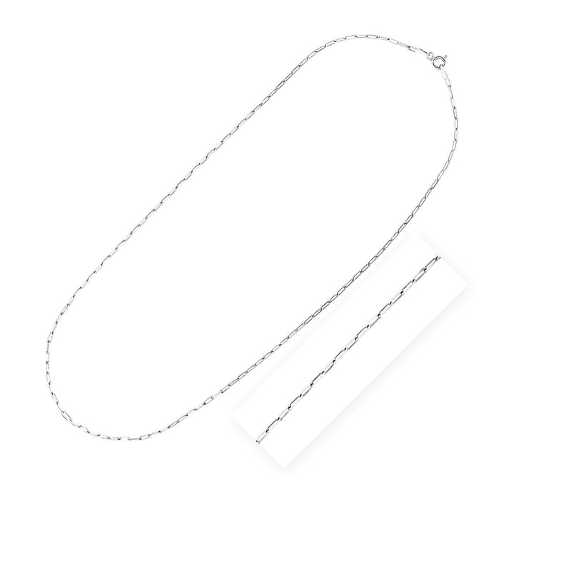 Bids.com Sterling Silver Rhodium Plated Paperclip Chain (1.8 mm) Necklaces