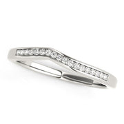Bids.com 14k White Gold Modern Curved Design Diamond Wedding Band (1/10 cttw) Rings