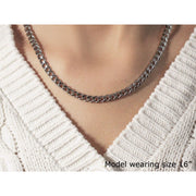 Bids.com 5.5mm 14k White Gold Miami Cuban Semi Solid Chain Necklaces