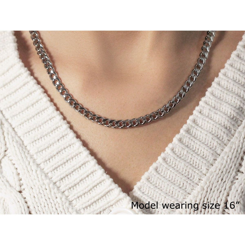 Bids.com 5.5mm 14k White Gold Miami Cuban Semi Solid Chain Necklaces