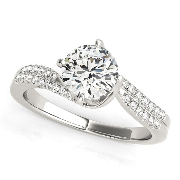 Bids.com 14k White Gold Spiral Design Pronged Diamond Engagement Ring (1 1/8 cttw) Rings