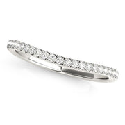 Bids.com 14k White Gold Pave Setting Style Curved Wedding Band (1/10 cttw) Rings