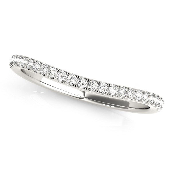 Bids.com 14k White Gold Pave Setting Style Curved Wedding Band (1/10 cttw) Rings