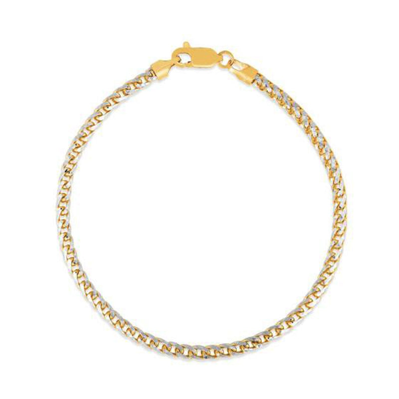 Bids.com Round Pave Franco Chain Bracelet in 14k Yellow Gold  (3.15 mm) Bracelets