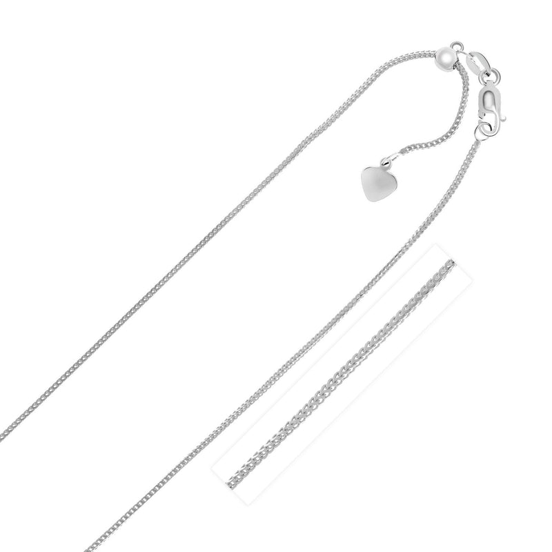Bids.com 14k White Gold Adjustable Franco Chain 0.9mm Necklaces