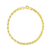 Bids.com 4.0mm 10k Yellow Gold Solid Diamond Cut Rope Bracelet Bracelets