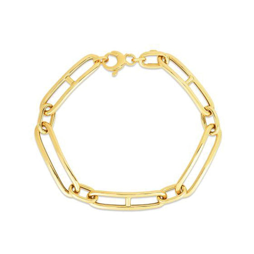 Bids.com 14k Yellow Gold 7 1/4 inch Elongated Alternating Mariner Link Bracelet (7.40 mm) Bracelets