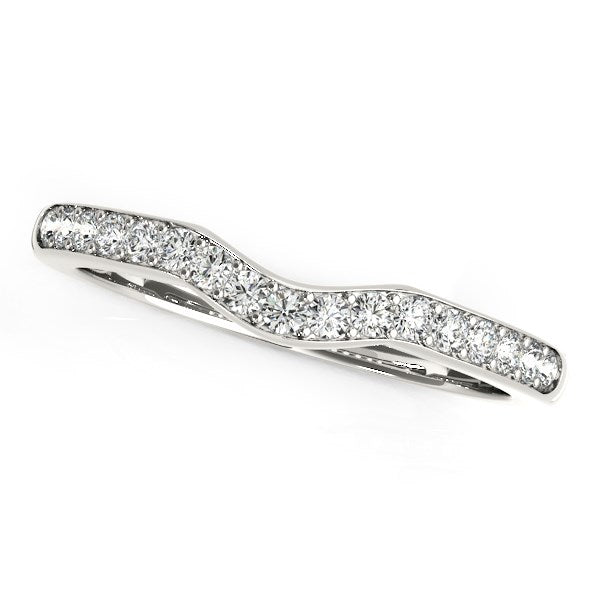 Bids.com 14k White Gold Curved Style Wedding Ring (1/4 cttw) Rings