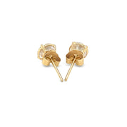 Bids.com 14k Yellow Gold Stud Earrings with White Hue Faceted Cubic Zirconia Earrings