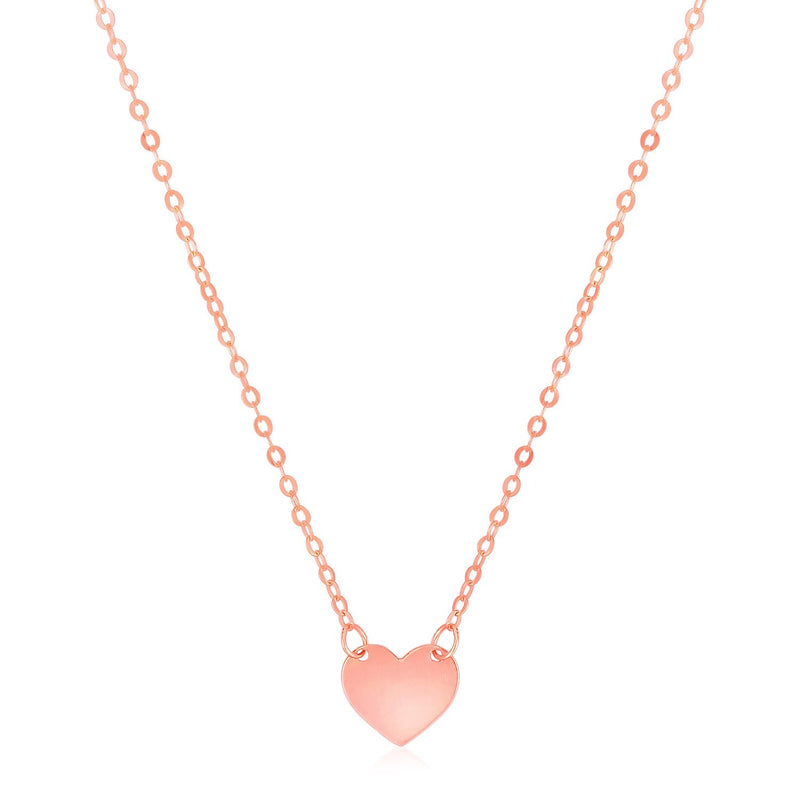 Bids.com 14k Rose Gold Polished Mini Heart Necklace Necklaces