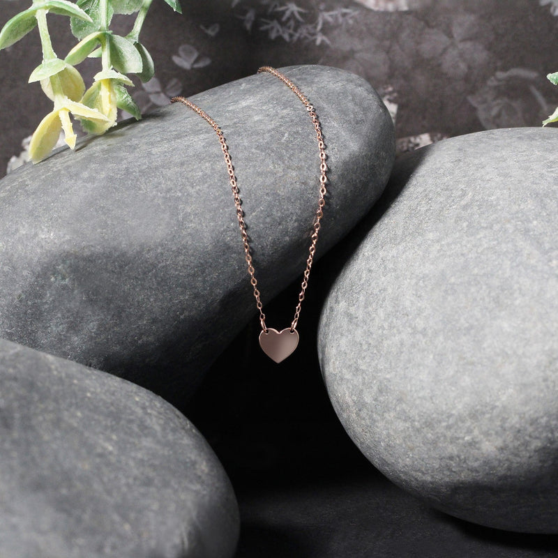 Bids.com 14k Rose Gold Polished Mini Heart Necklace Necklaces