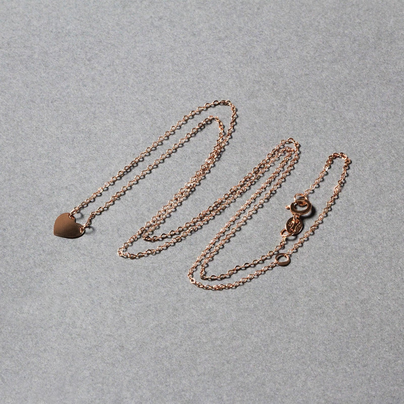 Bids.com 14k Rose Gold Polished Mini Heart Necklace Necklaces