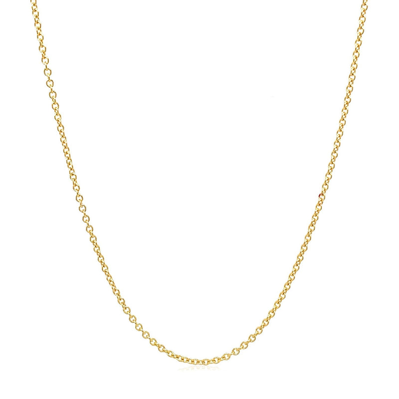 Bids.com 14k Yellow Gold Round Cable Link Chain 1.3mm Necklaces