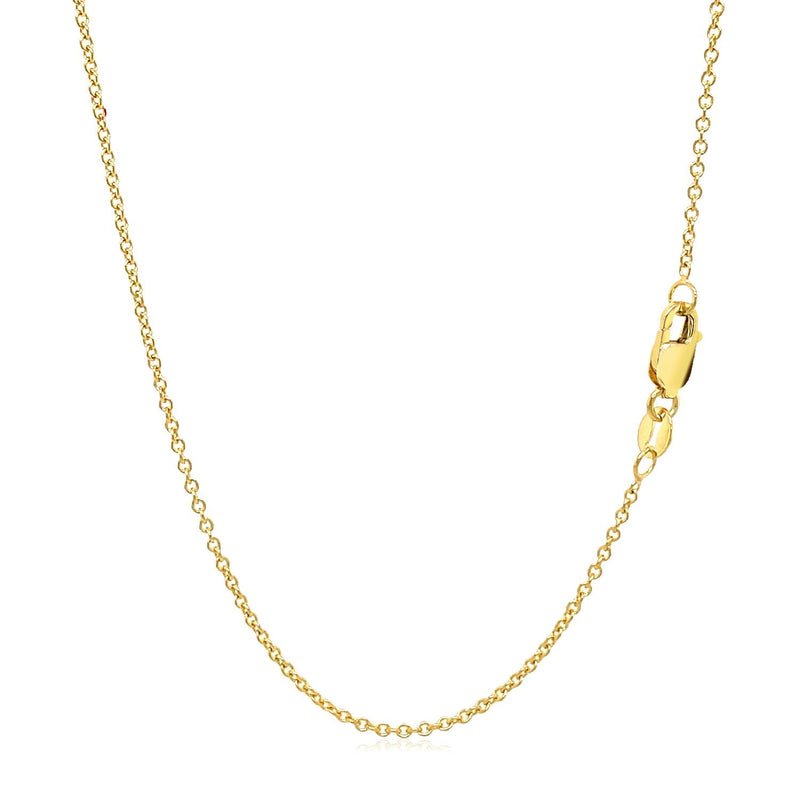 Bids.com 14k Yellow Gold Round Cable Link Chain 1.3mm Necklaces