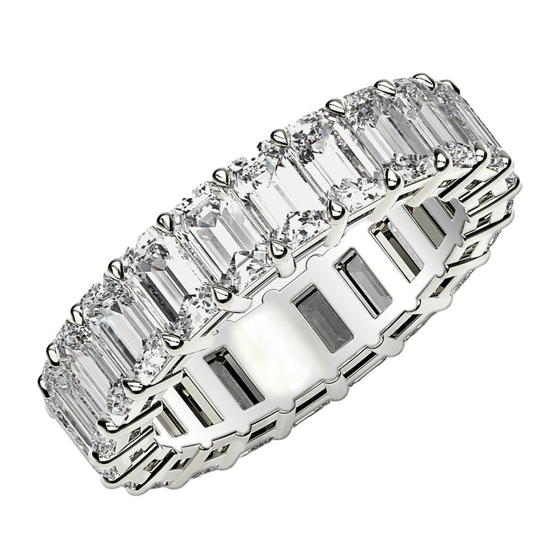 Bids.com Emerald Cut Lab Grown Diamond Eternity Ring in 14k White Gold (4 cttw FG/VS2) Rings