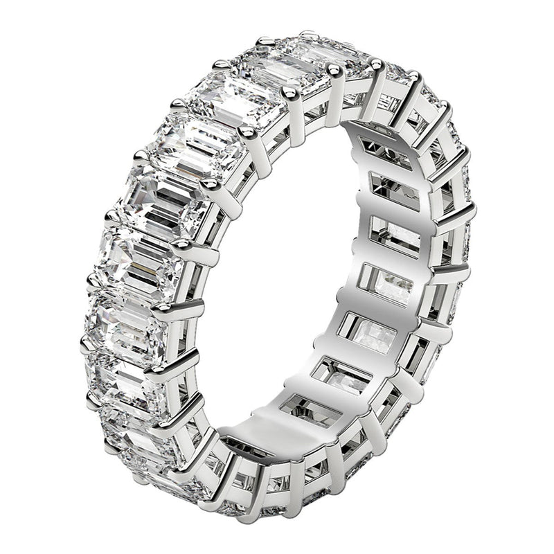 Bids.com Emerald Cut Lab Grown Diamond Eternity Ring in 14k White Gold (4 cttw FG/VS2) Rings