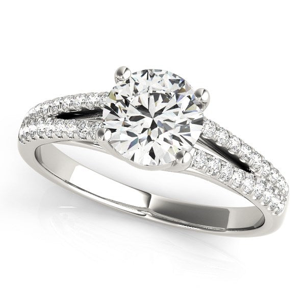 Bids.com 14k White Gold Split Shank Round Diamond Engagement Ring (1 1/8 cttw) Rings