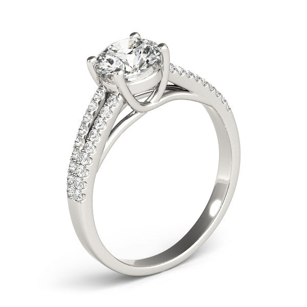 Bids.com 14k White Gold Split Shank Round Diamond Engagement Ring (1 1/8 cttw) Rings