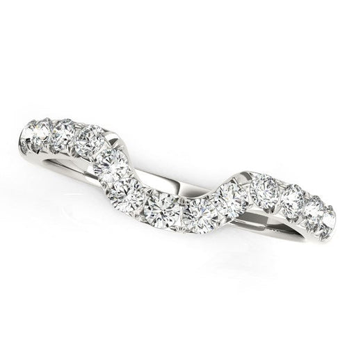 Bids.com 14k White Gold Curved Design Pave Diamond Wedding Ring (1/6 cttw) Rings