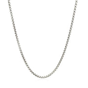 Bids.com Sterling Silver Rhodium Plated Round Box Chain 1.8mm Necklaces