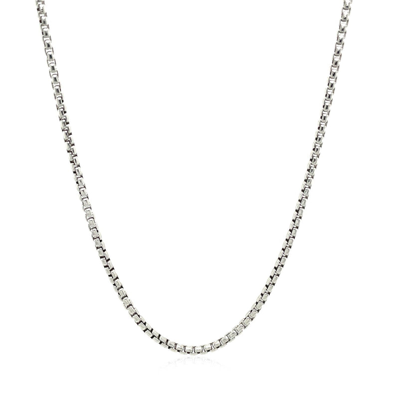 Bids.com Sterling Silver Rhodium Plated Round Box Chain 1.8mm Necklaces