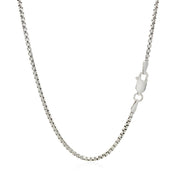 Bids.com Sterling Silver Rhodium Plated Round Box Chain 1.8mm Necklaces