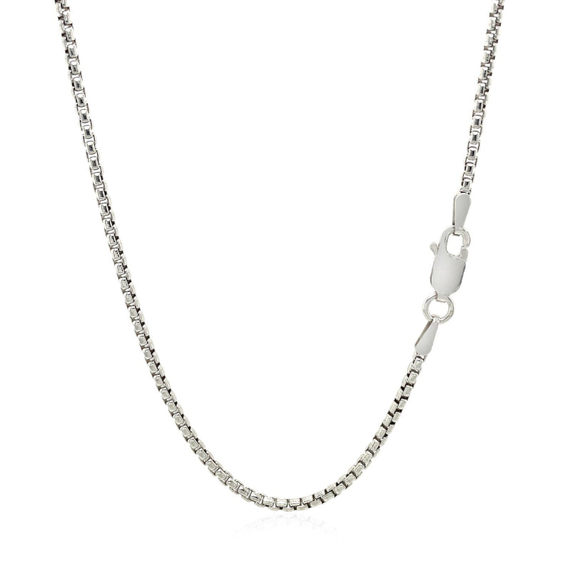 Bids.com Sterling Silver Rhodium Plated Round Box Chain 1.8mm Necklaces