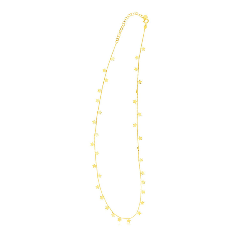 Bids.com 14K Yellow Gold Necklace with Dangling Stars Necklaces