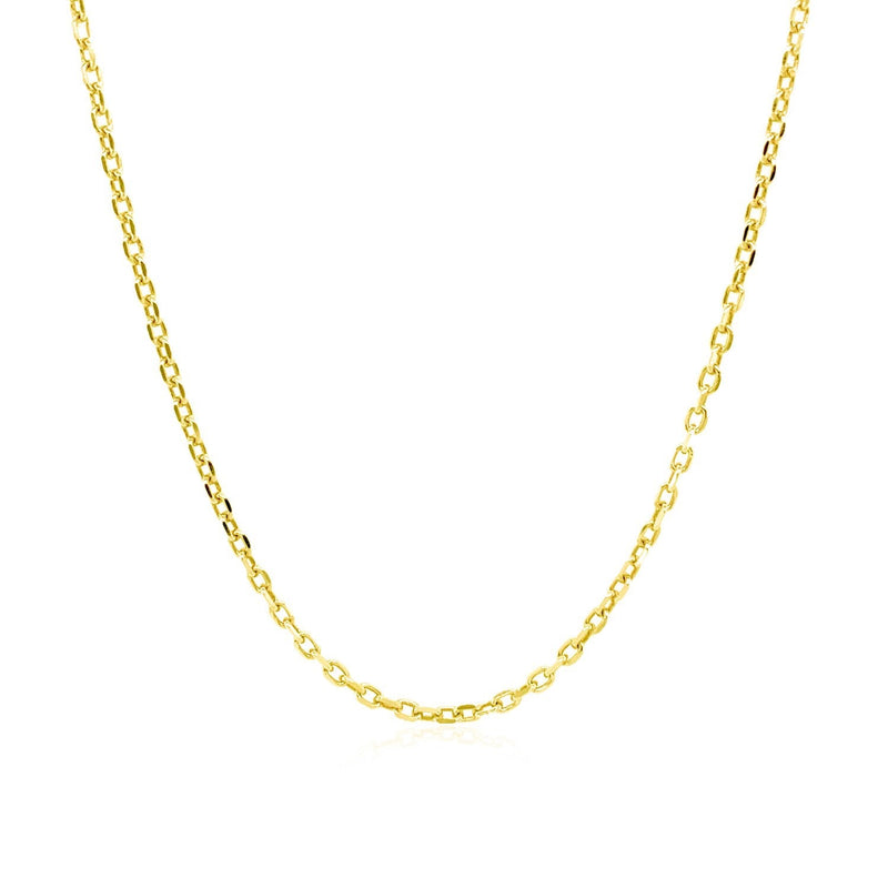 Bids.com 18k Yellow Gold Diamond Cut Cable Link Chain (1.40 mm) Necklaces
