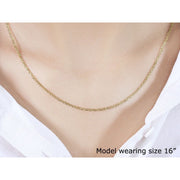 Bids.com 18k Yellow Gold Diamond Cut Cable Link Chain (1.40 mm) Necklaces