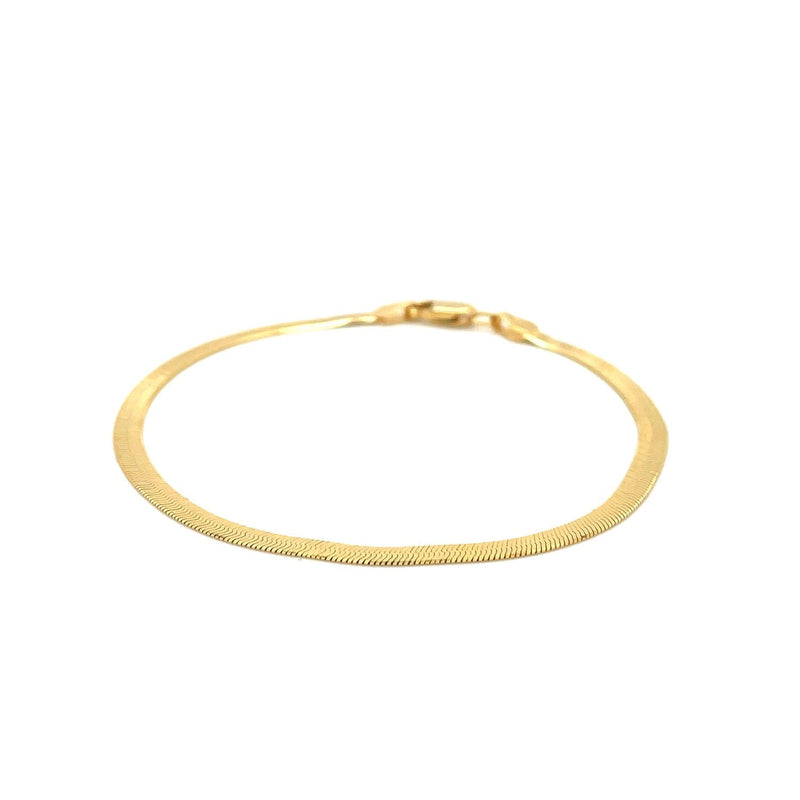Bids.com 1.5mm 14k Yellow Gold Super Flex Herringbone Anklet Accessories